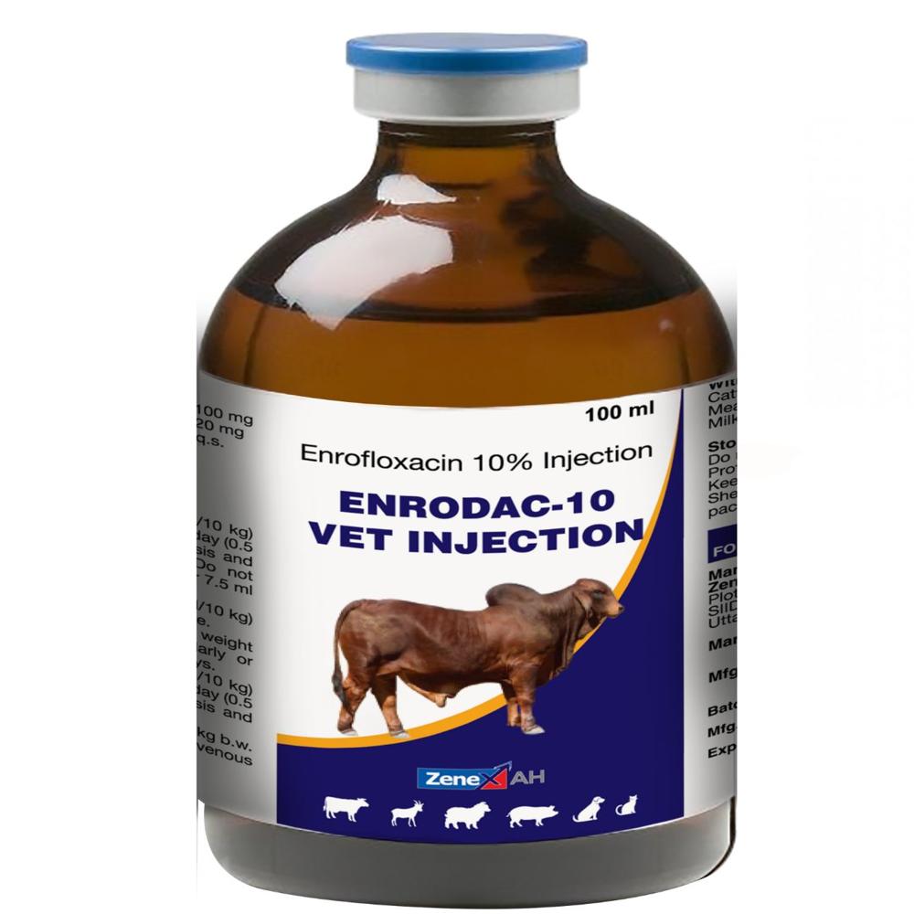 Enrodac- 10 Enrofloxacin 100ml Injection - Packaging Type: Box