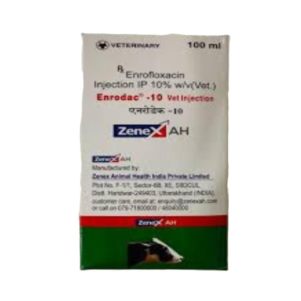 Enrodac- 10 Enrofloxacin 100ml Injection - Packaging Type: Box