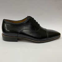 Mens Black Leather Shoes - Design: Plain