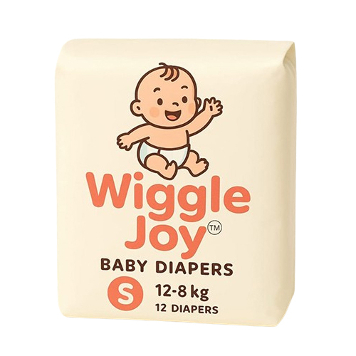 12-8Kg Wiggle Joy Baby Diaper - Color: White