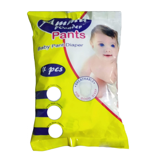 Amma Wonder Baby Pants 4Pcs Diaper - Color: White