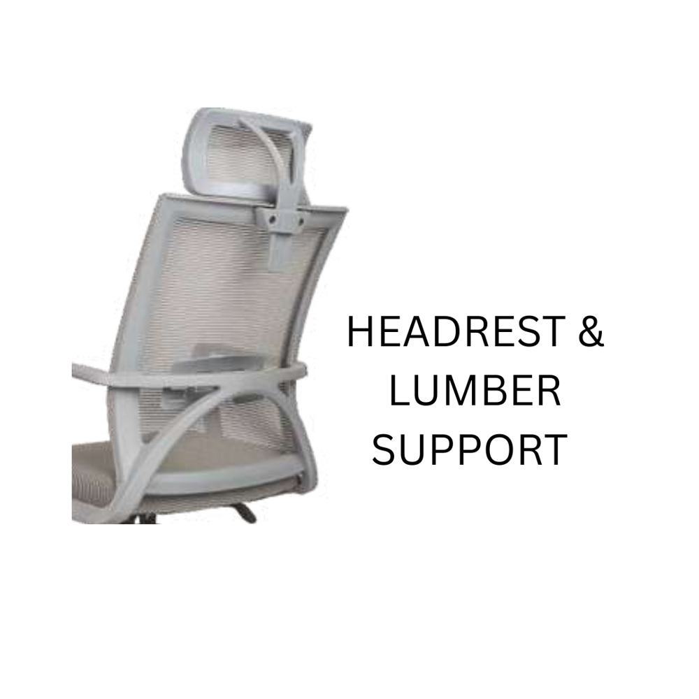 High Back Mesh Office Chair with Adjustable Headrest