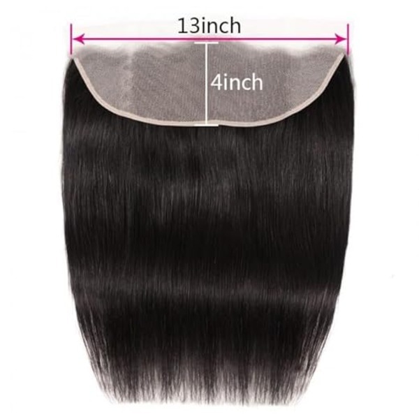 Natural Black 13x4 Brazilian Hair Lace Frontal, 100% Unprocessed Virgin Human Hair, 18 Inch