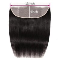 Natural Black 13x4 Brazilian Hair Lace Frontal, 100% Unprocessed Virgin Human Hair, 18 Inch