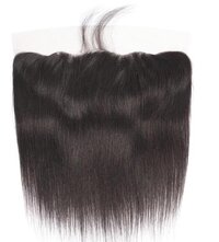 100% Natural Human Hair, Indian Virgin Hair, Transparent Lace, Natural Black Color, Straight Hair, (18 Inches)