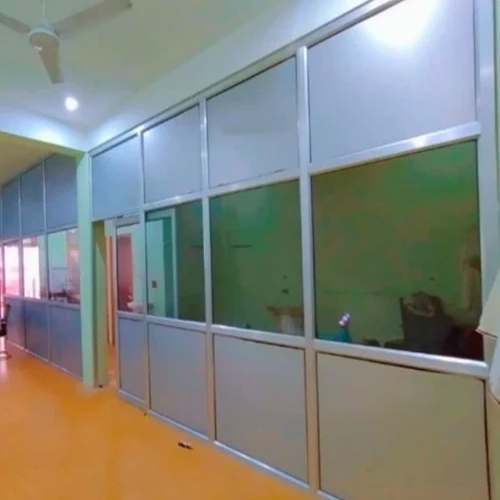 8Ft Aluminium Acp Sheet Office Partition - Color: Silver And Transparent