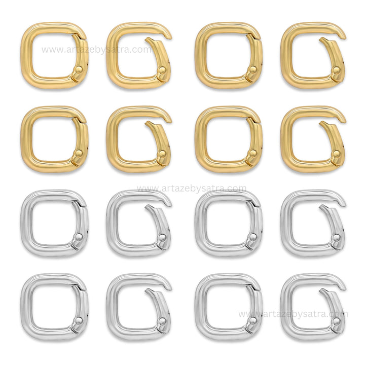 Squuare Alloy Lock Clasps | Size : 21mm | Qty : 6pcs | BF276