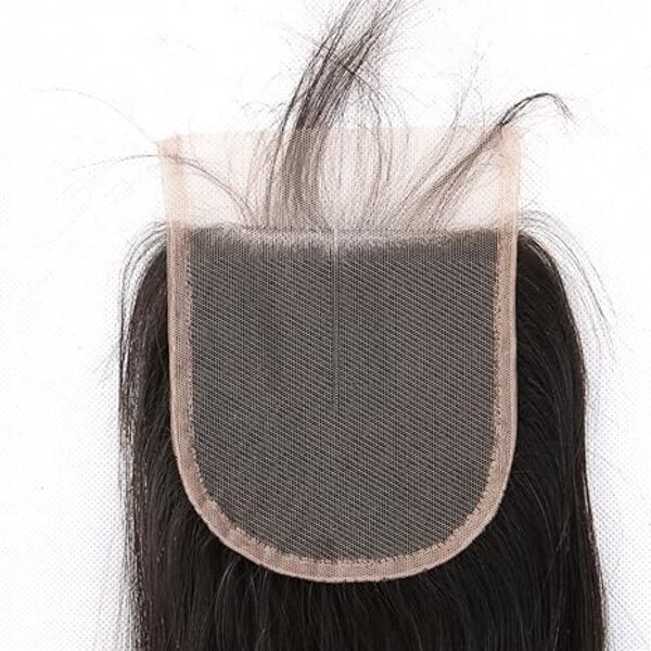 Lace Closure Straight Human Hair Free Part 100% Unprocessed Brazilian Virgin Hair Closure with Baby Hair  Color 16
