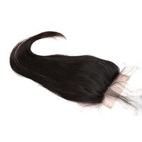 Lace Closure Straight Human Hair Free Part 100% Unprocessed Brazilian Virgin Hair Closure with Baby Hair  Color 16