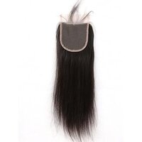 Lace Closure Straight Human Hair Free Part 100% Unprocessed Brazilian Virgin Hair Closure with Baby Hair  Color 16