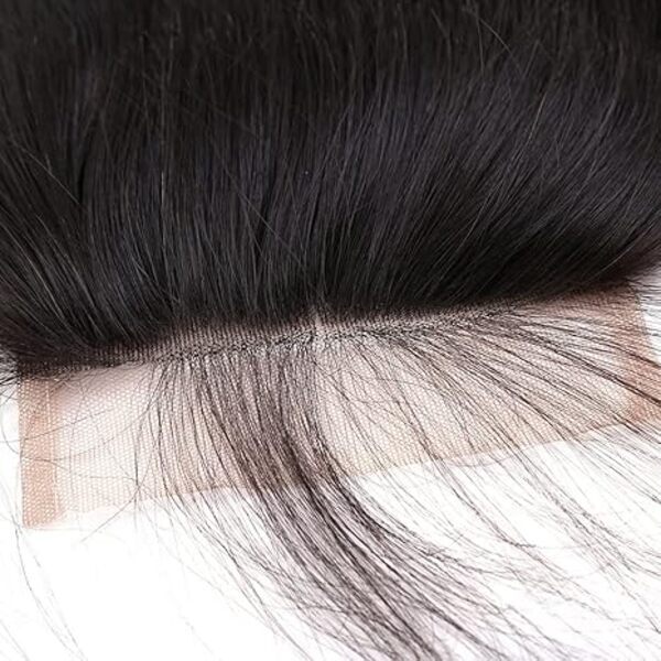 Lace Closure Straight Human Hair Free Part 100% Unprocessed Brazilian Virgin Hair Closure with Baby Hair  Color 16