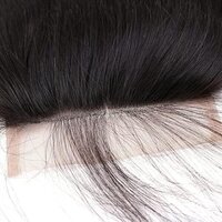 Lace Closure Straight Human Hair Free Part 100% Unprocessed Brazilian Virgin Hair Closure with Baby Hair  Color 16