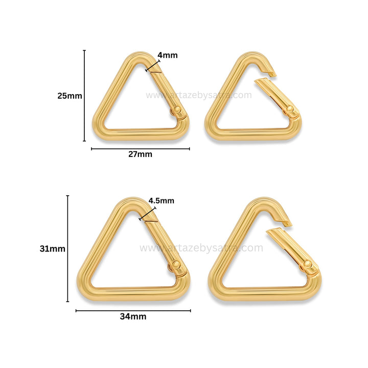 Triangle Alloy Lock Clasps | Qty : 6pcs | Bf272