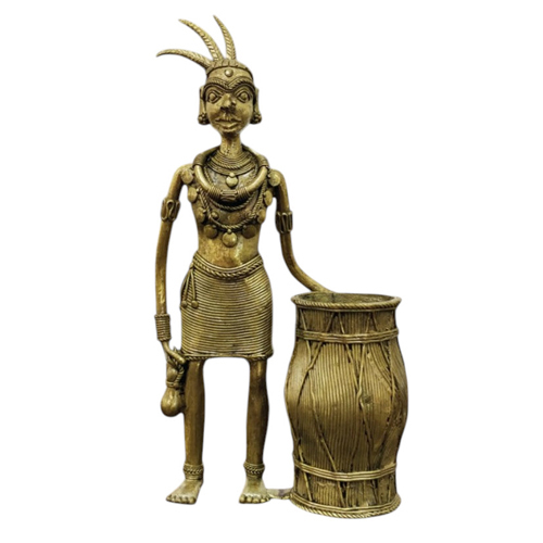 Traditional Dhokra Art Sculpture - Color: Golden