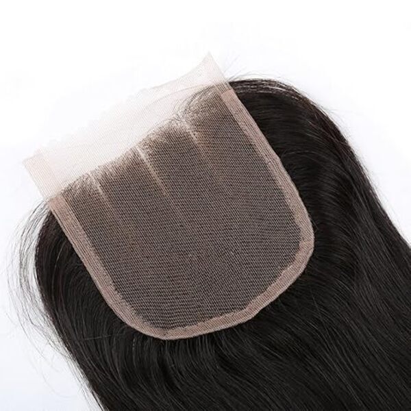 Lace Closure 3 Part Straight Brazilian Virgin Human Hair Closure 4x4 Natural Black Hair Color