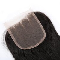 Lace Closure 3 Part Straight Brazilian Virgin Human Hair Closure 4x4 Natural Black Hair Color