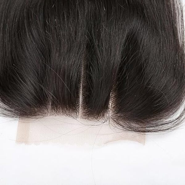 Lace Closure 3 Part Straight Brazilian Virgin Human Hair Closure 4x4 Natural Black Hair Color