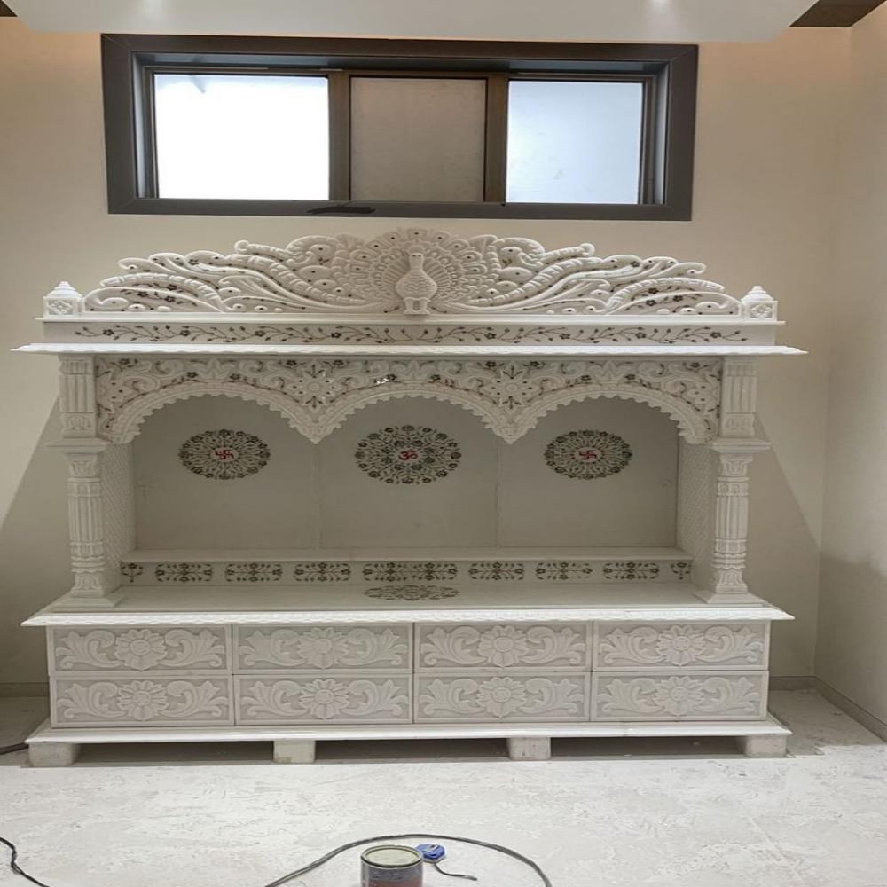 Beautiful carved Makrana marble mandir