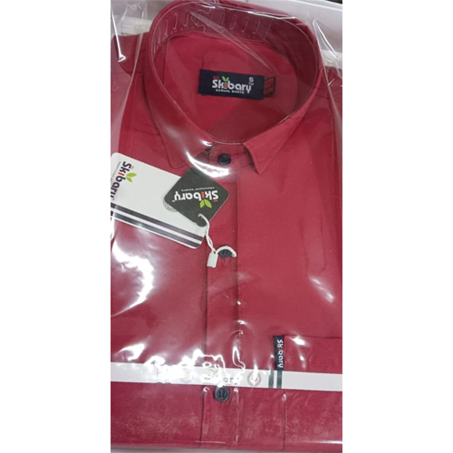 Mens Mehroon Color Plain Shirt