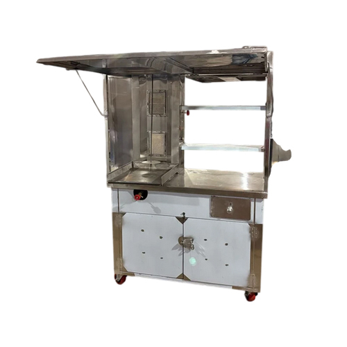 Stainless Steel Lockable Shawarma Machine Moving Cart - Features: Durable