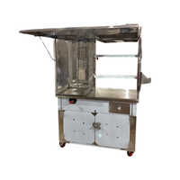 Stainless Steel Lockable Shawarma Machine Moving Cart
