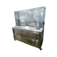 Stainless Steel Pav Bhaji Counter With 6 Pan With Under Shelf And Sliding With Glass - Features: Durable