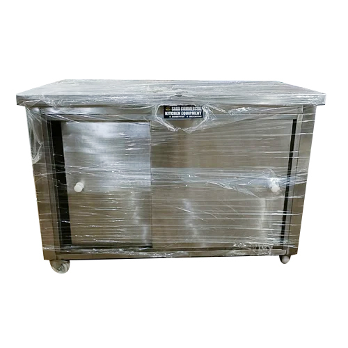 Stainless Steel Working Table With Under Shelves With Sliding