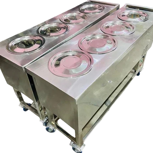 Stainless Steel Bain Marie With Round Container - Color: Silver