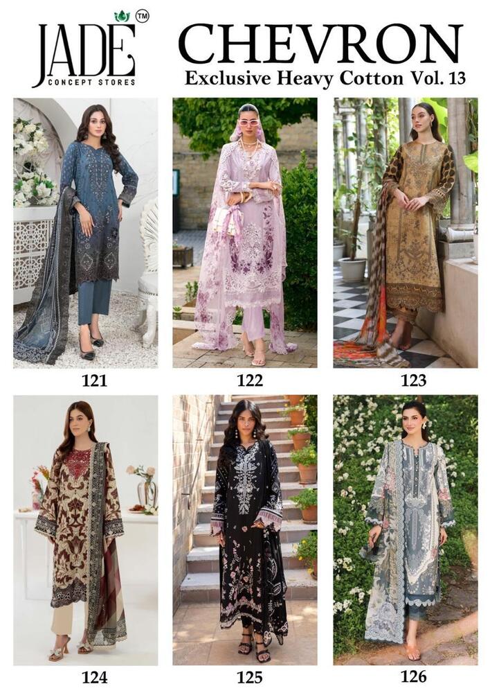 Jade Chevron Vol-13 Karachi Dress Material
