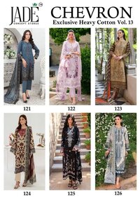 Jade Chevron Vol-13 Karachi Dress Material