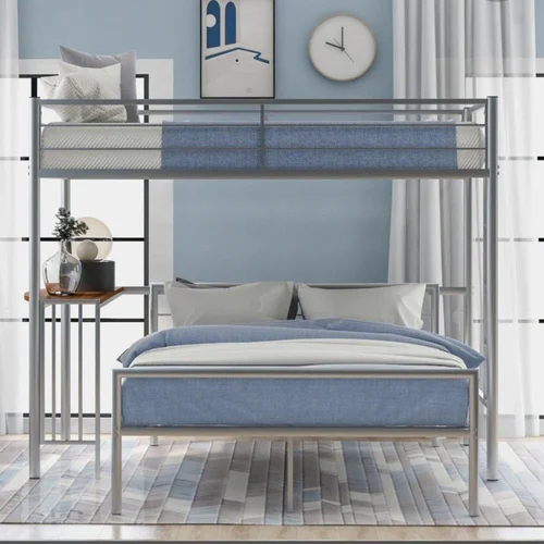 Bunk Bed With Workstation - Color: Gray