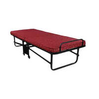 Ms Rollaway Bed - Mild Steel, 6x2.5 Feet , Black Powder Coated, Durable Plain Design With Polished Finishing For Home Use