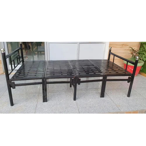 Black Mild Steel Folding Bed
