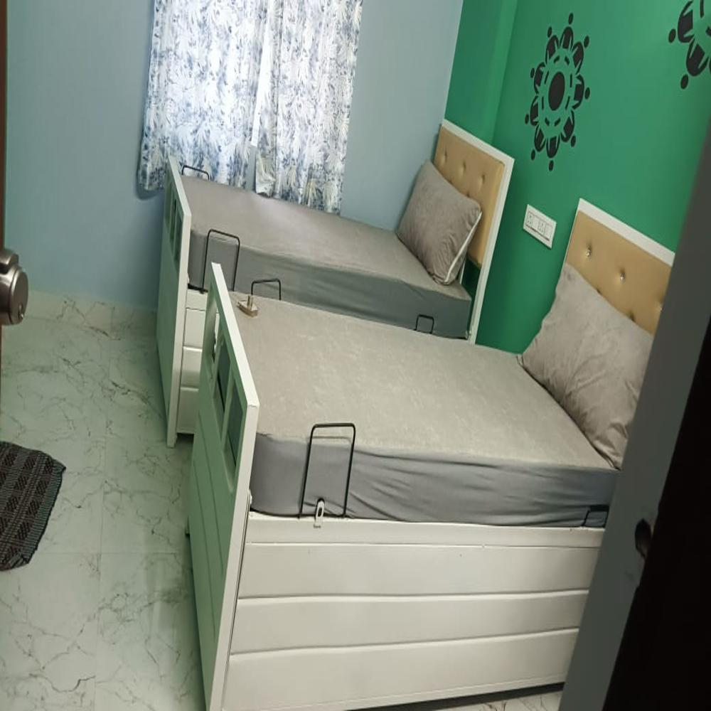 Metal Single Bed With Storage - Color: Black