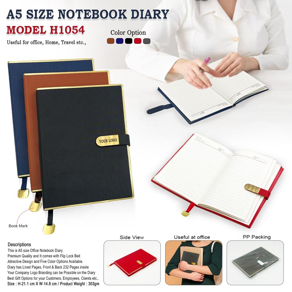Branded A5 PU Leather Office Notebook Diary