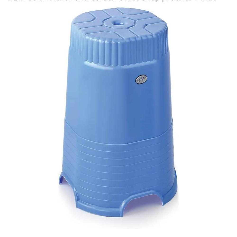 Seatex Vetro Stool - Plastic Material, Standard Size, Blue Color | Eco-friendly, Webbed Design For Sturdiness, No Assembly Required, With Armrests