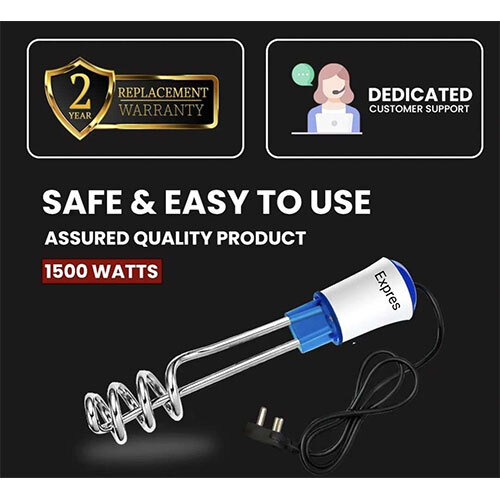 1500 Watts Expres Immersion Water Heater - Color: Silver