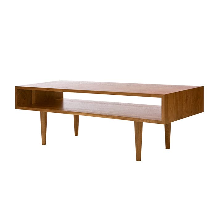 Wooden Rectangle Sofa Center Table For Living Room | Rectangular Coffee Centre Table Shelf Storage | Natural Finish - Feature: Eco-friendly