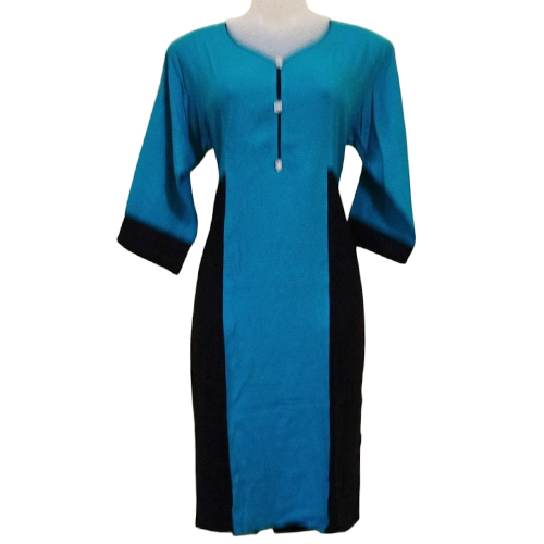 Ladies Rayon Kurti - Color: Blue