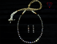 Cubic Zirconia Brass With Gold Plated Swarovski Jewelry Necklace Set