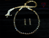 Cubic Zirconia Brass With Gold Plated Swarovski Jewelry Necklace Set