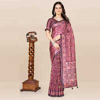 Hand Block Printed Saree - Color: Pink