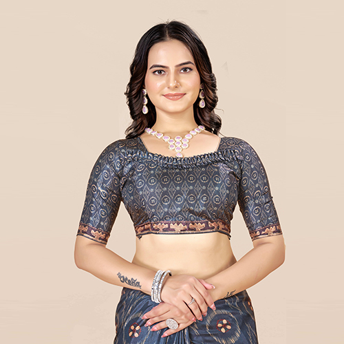 Kkspp-et-1498-nevy Blue Cotton Hand Block Printed Saree - Color: Multicolor