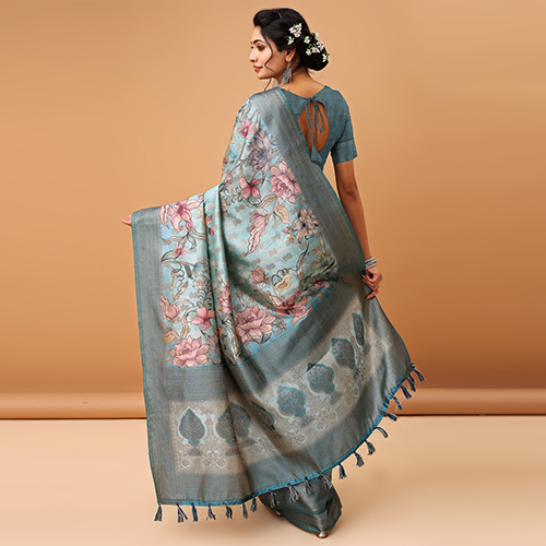 Dsbrp-a-184-et--2204 Designer Ethnic Wear Printed Saree - Color: Multicolor