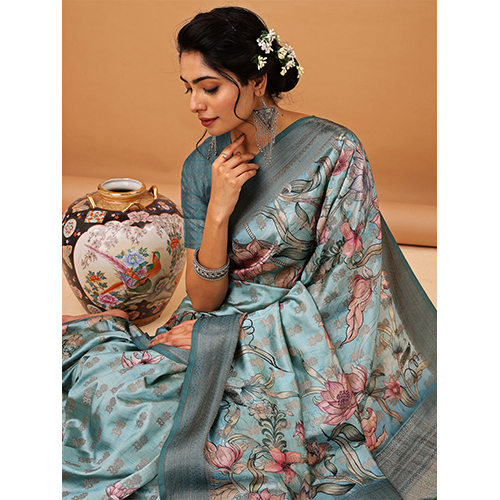 Dsbrp-a-184-et--2204 Designer Ethnic Wear Printed Saree - Color: Multicolor