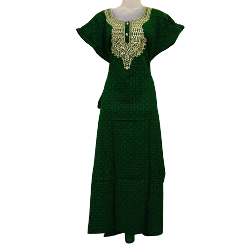 Cotton Designer Nighty - Color: Green