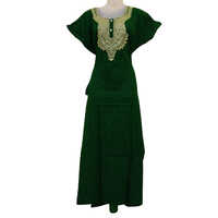 Cotton Designer Nighty - Color: Green