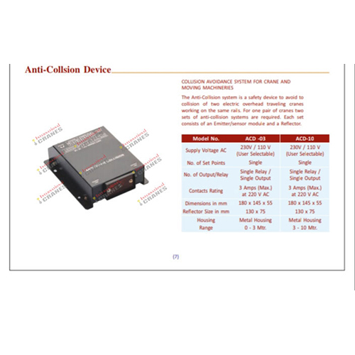 Anti Collison Device - Application: Construction