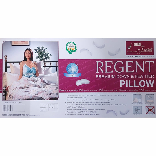 Down And Feather Pillow - Color: White