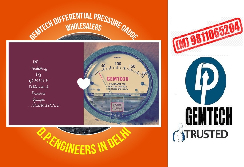 Differential Pressure Gauge Gemtech Make Wholesale By Udyog Vihar - Accuracy: A 2% Of Full Span At 70 21 3% On -0